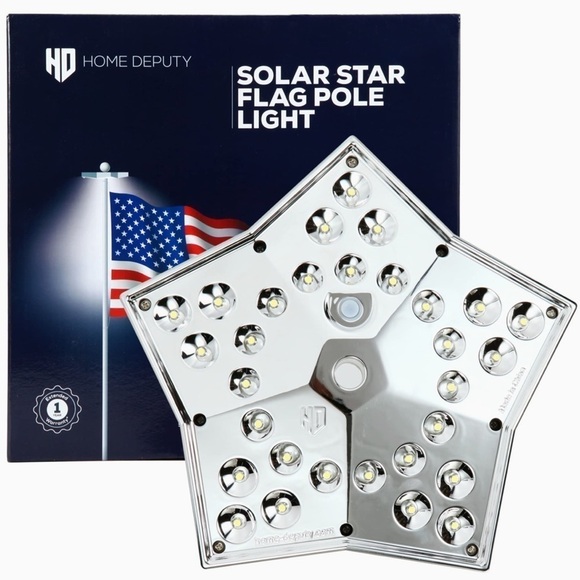 Other - Brand New Solar Star Flag Pole Light Patriotic Top Mount for Dusk to Dawn